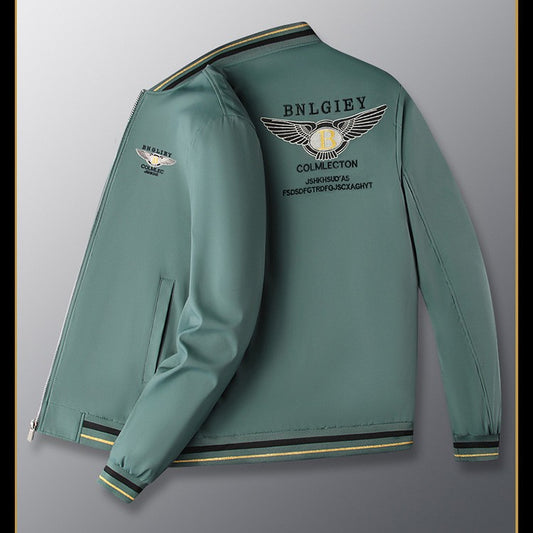Men's simple long sleeve embroidered jacket