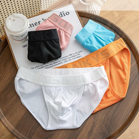 qh342-Men's mid-rise modal ribbed briefs