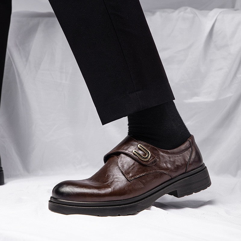 Men's British style formal soft-soled leather shoes
