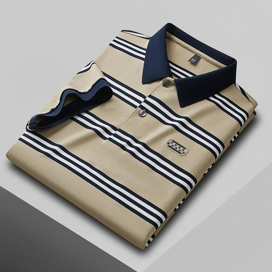 de787-Men's business high-end short-sleeved polo shirt