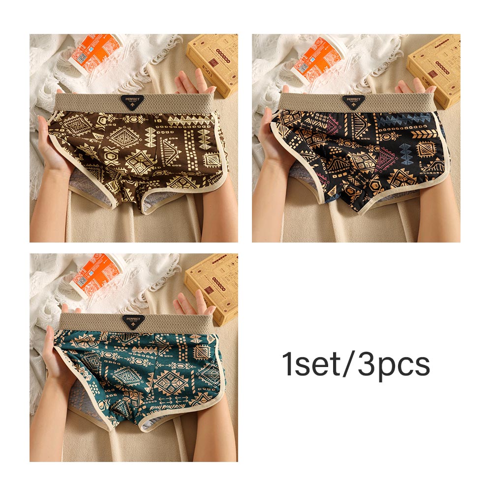 bk548-Men's American retro ethnic style pure cotton panties