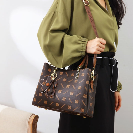 Summer Retro Print Large Capacity Shoulder Bag