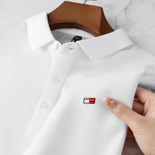 de805-Men's Summer Lapel Short Sleeve POLO Shirt