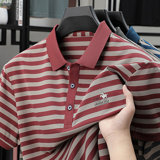 de813-Men's Summer Quick Dry Business Short Sleeve POLO Shirt