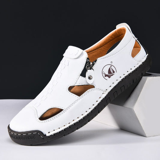 Hollow Fashion Breathable Casual Men's Leather Shoes(px84)