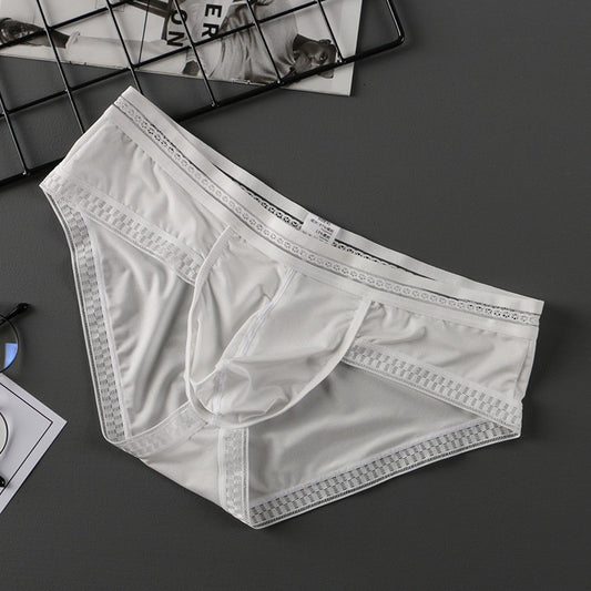luu276-Summer ultra-thin lace ice silk panties for men