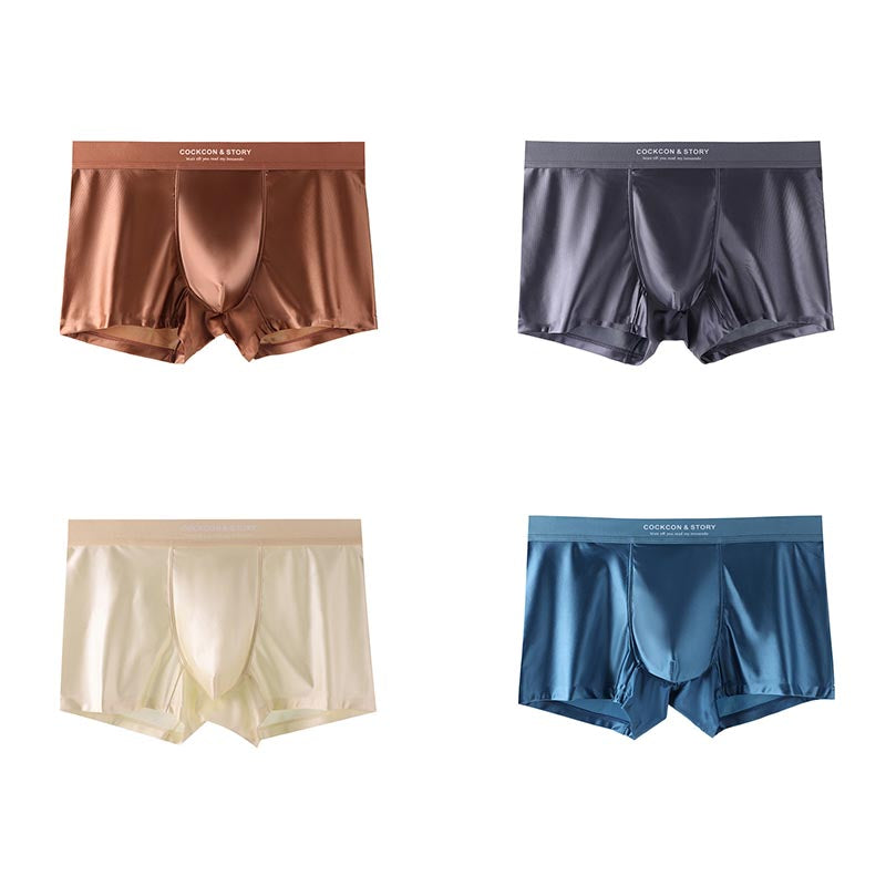 2025 Men's Ice Silk Light Luxury Satin Boxer Briefs(cm313)