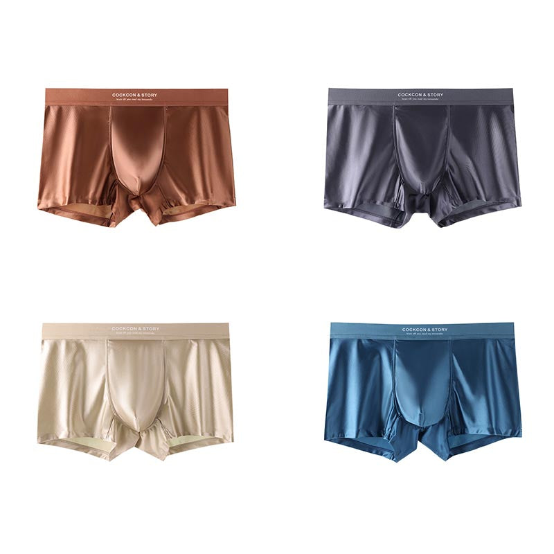 2025 Men's Ice Silk Light Luxury Satin Boxer Briefs(cm313)