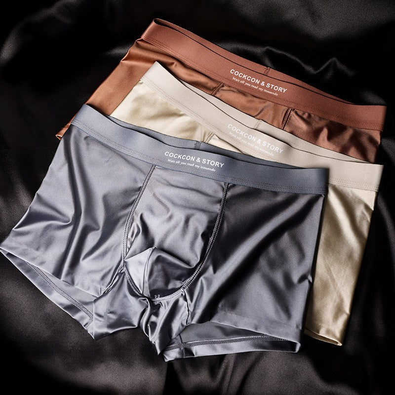 cf306-2025 Men's Ice Silk Light Luxury Satin Boxer Briefs
