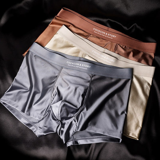 cf306-2025 Men's Ice Silk Light Luxury Satin Boxer Briefs