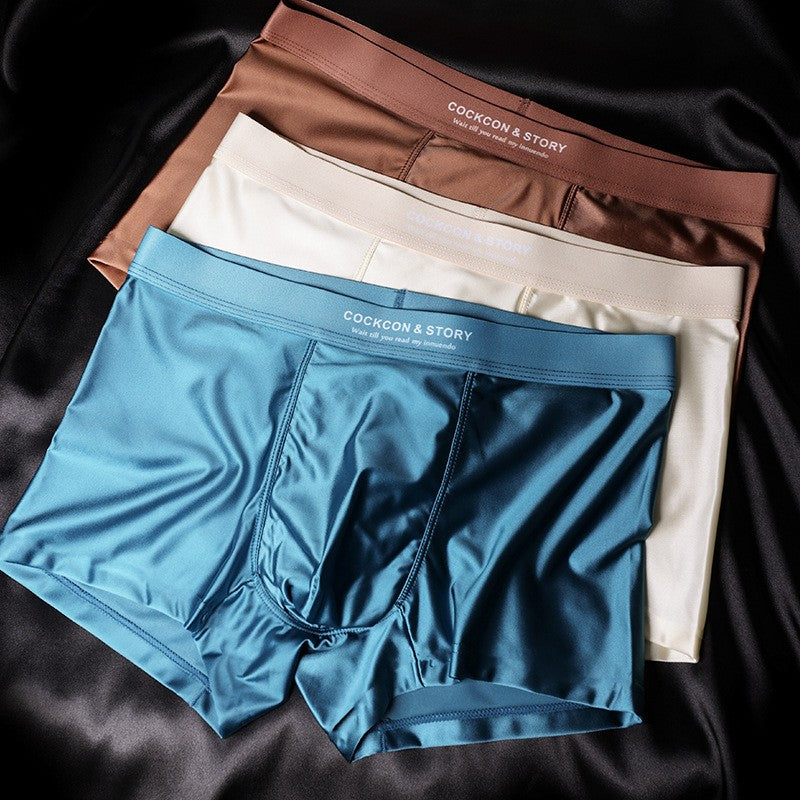 cf306-2025 Men's Ice Silk Light Luxury Satin Boxer Briefs
