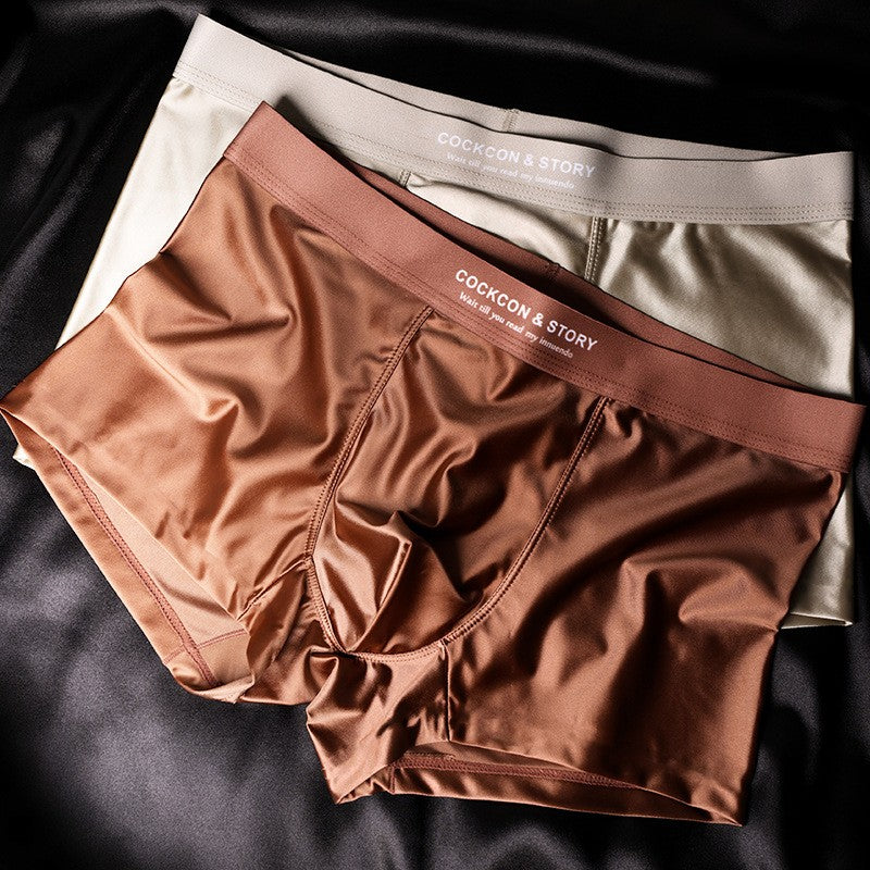 2025 Men's Ice Silk Light Luxury Satin Boxer Briefs(cm313)