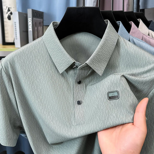 zd348-Men's summer ice silk short-sleeved T-shirt