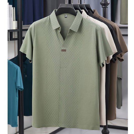 cf287-Men's Fashion Printed Short Sleeve POLO Shirt