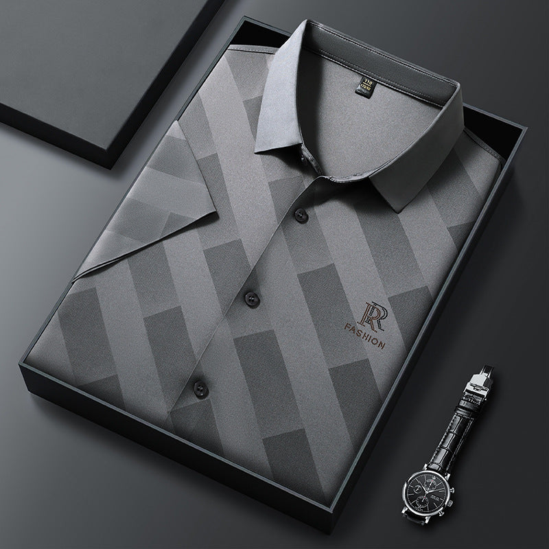 de820-Summer men's Korean style short-sleeved shirt