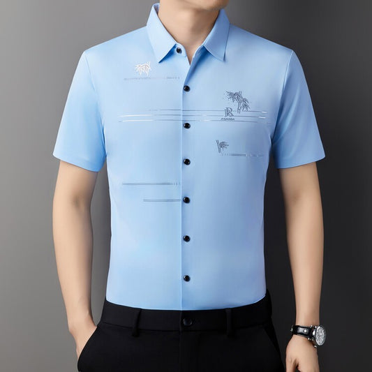 cf288-Men's summer business anti-wrinkle short-sleeved shirt