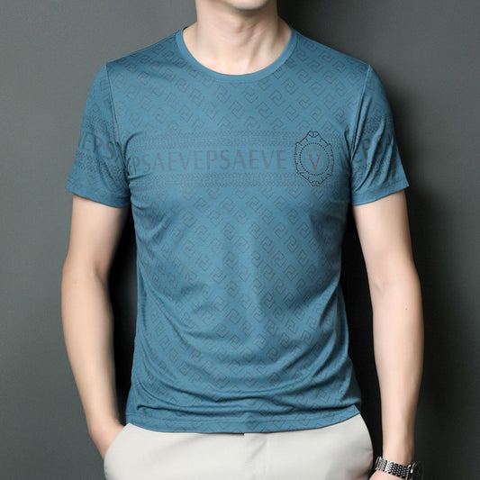 Ice Silk Casual Round Neck Men's Short Sleeve Shirt(you369)