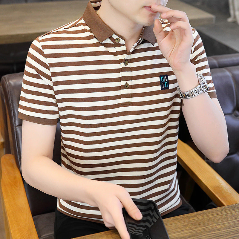 cf301-Fashion casual loose versatile men's short-sleeved T-shirt