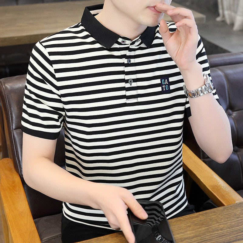 cf301-Fashion casual loose versatile men's short-sleeved T-shirt