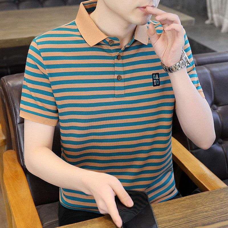 cf301-Fashion casual loose versatile men's short-sleeved T-shirt