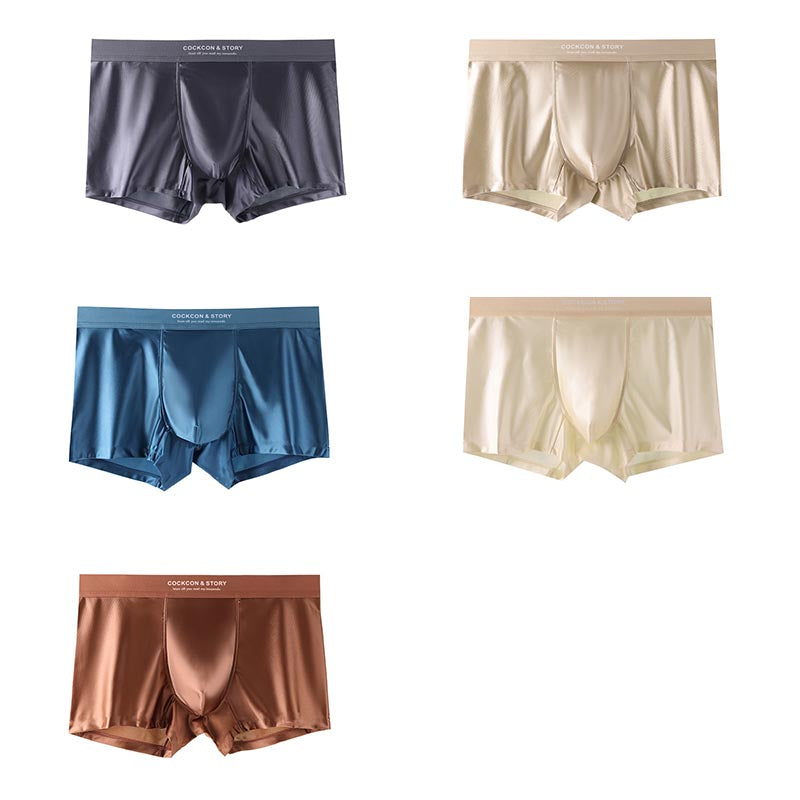 cf306-2025 Men's Ice Silk Light Luxury Satin Boxer Briefs