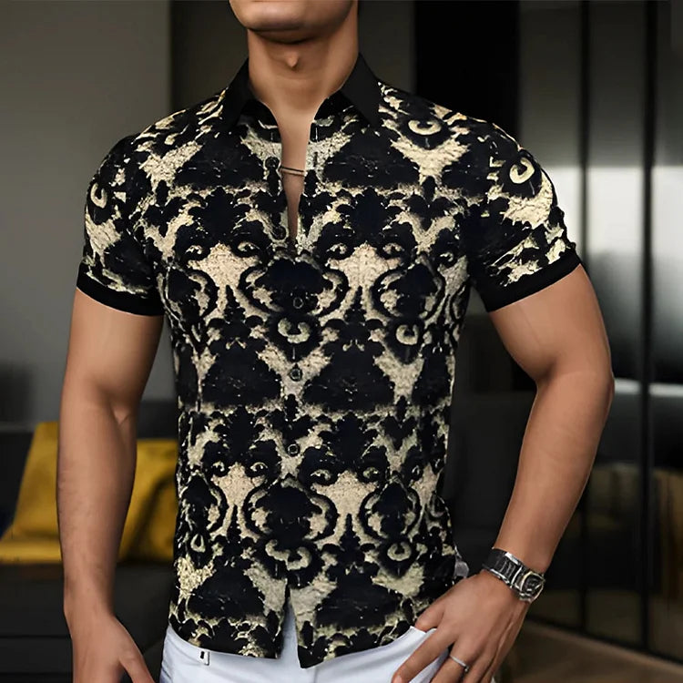 2025 Three-dimensional Printed Ice Silk Casual Men's Short Sleeve Shirt(cm338)
