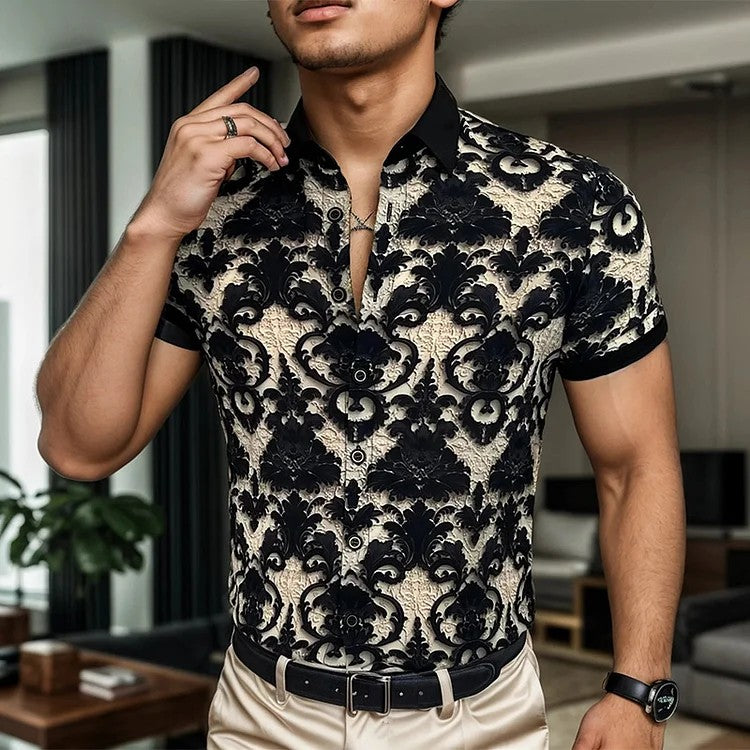 2025 Three-dimensional Printed Ice Silk Casual Men's Short Sleeve Shirt(cm338)