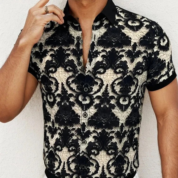 2025 Three-dimensional Printed Ice Silk Casual Men's Short Sleeve Shirt(cm338)