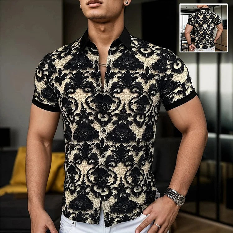 2025 Three-dimensional Printed Ice Silk Casual Men's Short Sleeve Shirt(cm338)