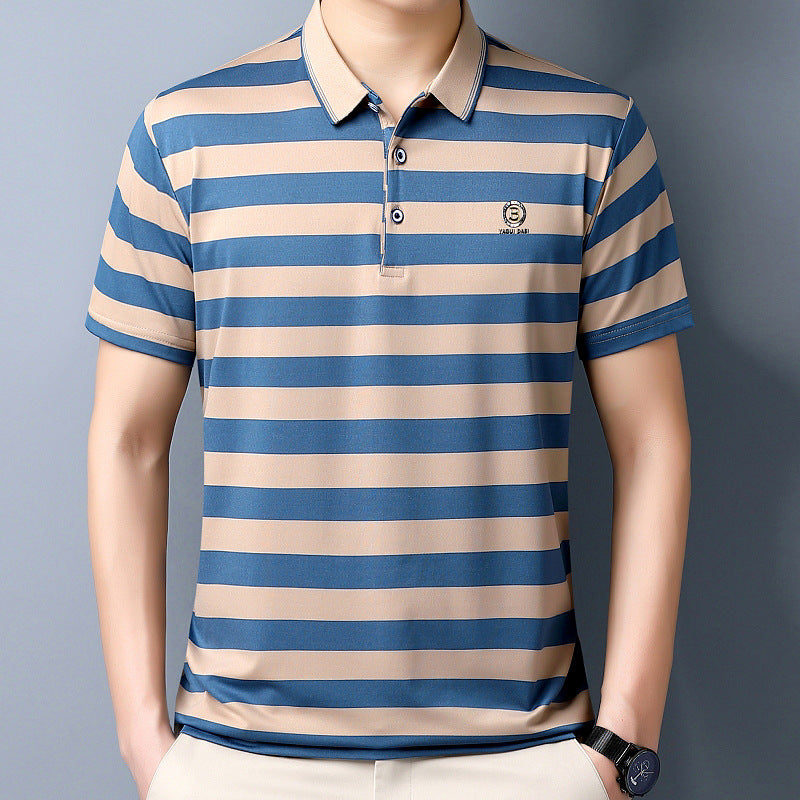 cf312-Men's summer cotton short-sleeved polo shirt