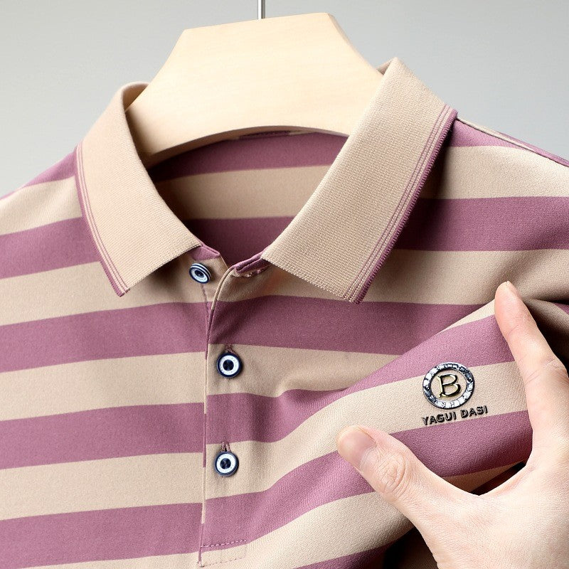 cf312-Men's summer cotton short-sleeved polo shirt