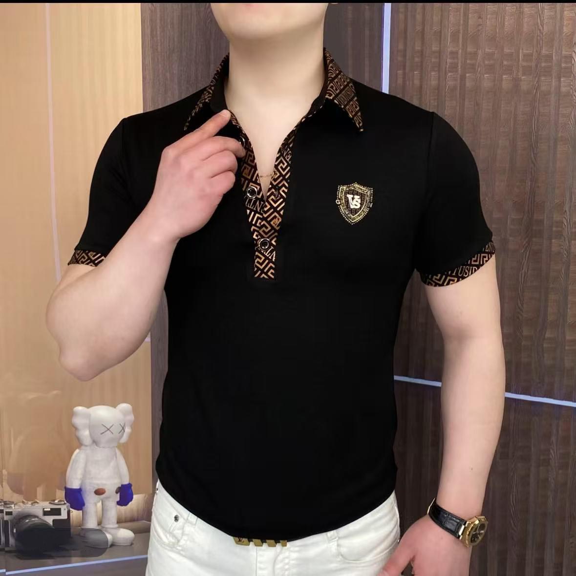 2025 Men's Summer Lapel Embroidered Short Sleeve Polo Shirt