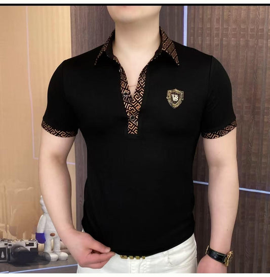 2025 Men's Summer Lapel Embroidered Short Sleeve Polo Shirt