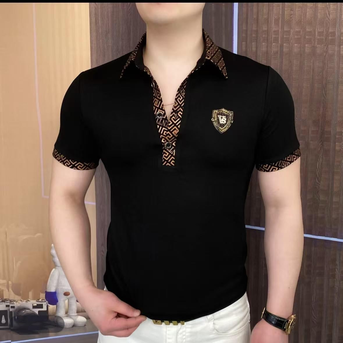 2025 Men's Summer Lapel Embroidered Short Sleeve Polo Shirt