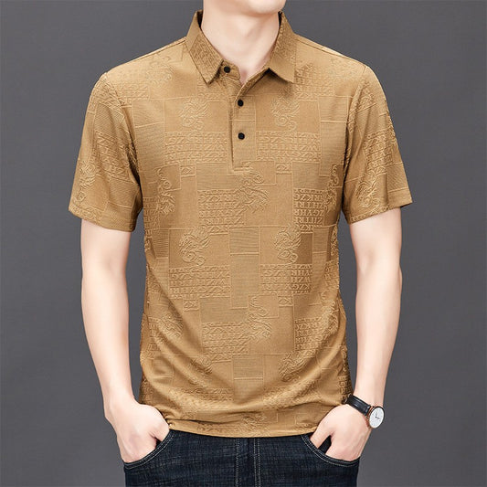 luu313-Men's Summer Ice Silk Short Sleeve Polo Shirt