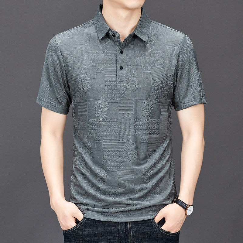 luu313-Men's Summer Ice Silk Short Sleeve Polo Shirt