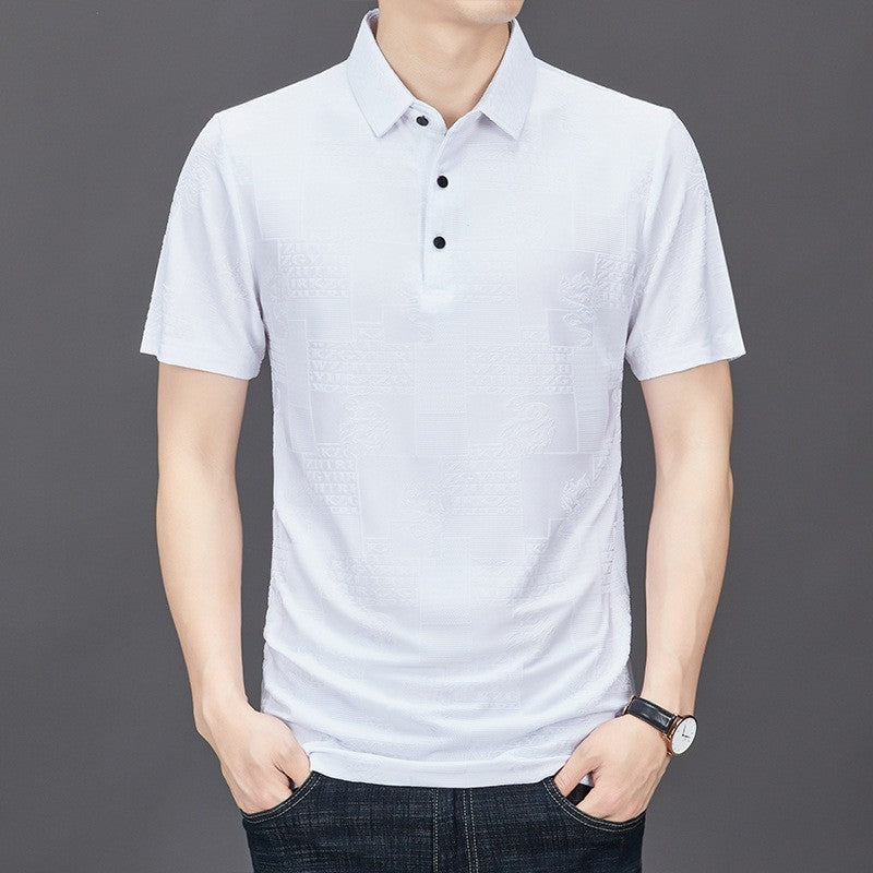luu313-Men's Summer Ice Silk Short Sleeve Polo Shirt