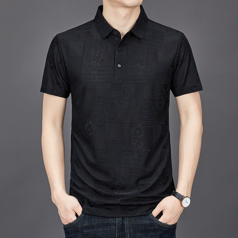 luu313-Men's Summer Ice Silk Short Sleeve Polo Shirt