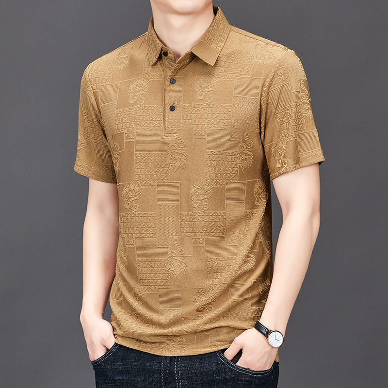 luu313-Men's Summer Ice Silk Short Sleeve Polo Shirt