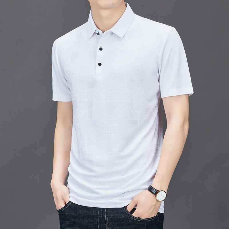 luu313-Men's Summer Ice Silk Short Sleeve Polo Shirt