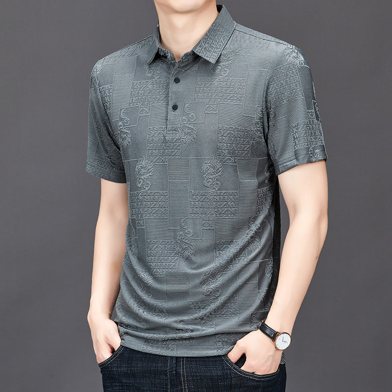 luu313-Men's Summer Ice Silk Short Sleeve Polo Shirt