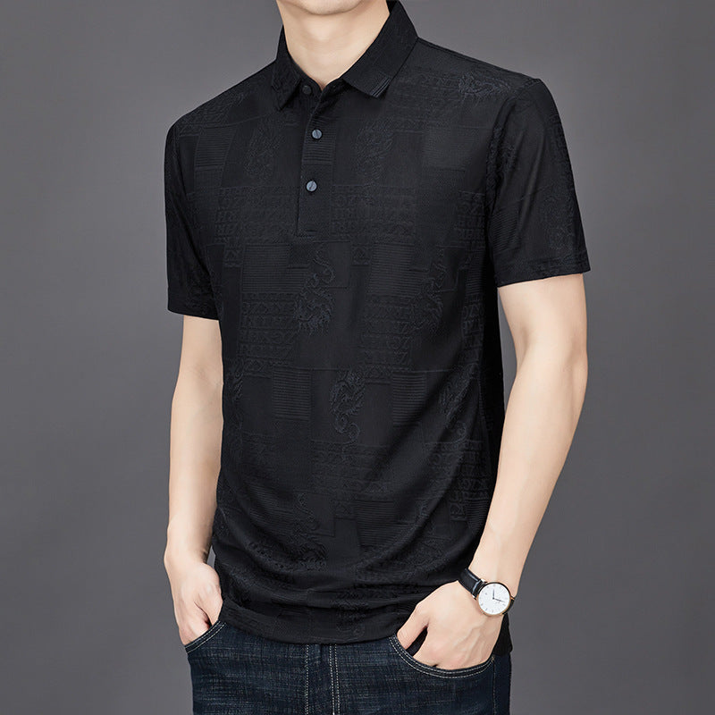 luu313-Men's Summer Ice Silk Short Sleeve Polo Shirt