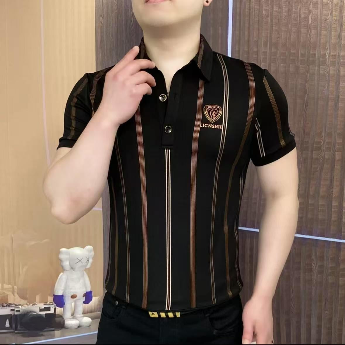 cf314-Men's summer high-end business casual POLO shirt