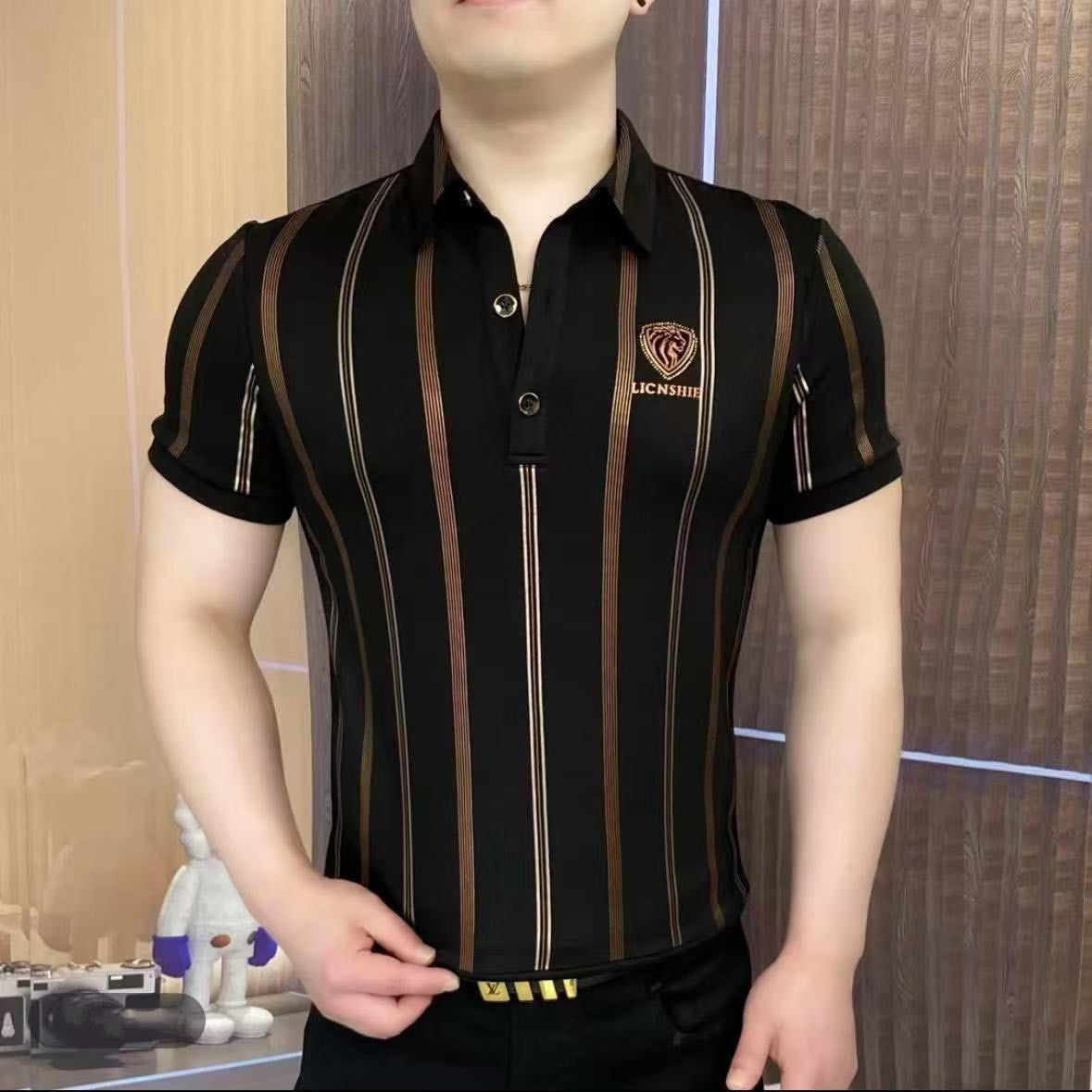 cf314-Men's summer high-end business casual POLO shirt