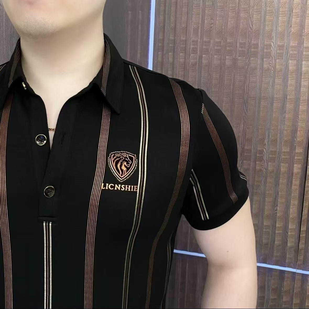 cf314-Men's summer high-end business casual POLO shirt