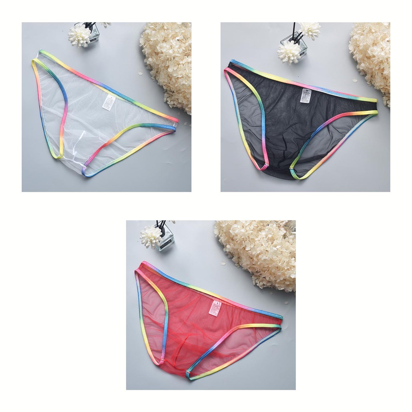 Men's Ultra-thin Transparent Mesh Sexy Briefs(ud260)