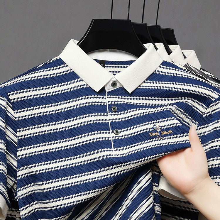 Summer Men's Classic Pinstripe POLO Shirt(you389)
