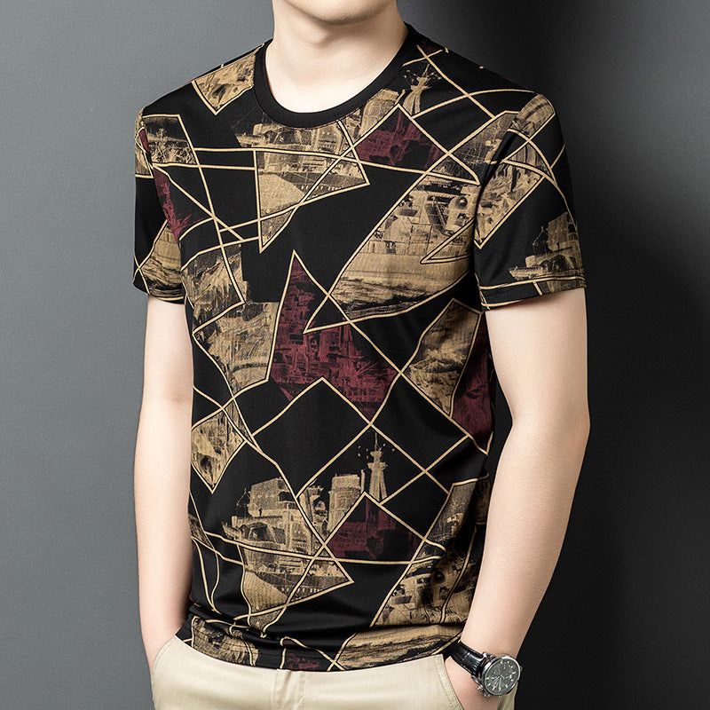 cf333-Men's summer short-sleeved T-shirt with personalized patterns
