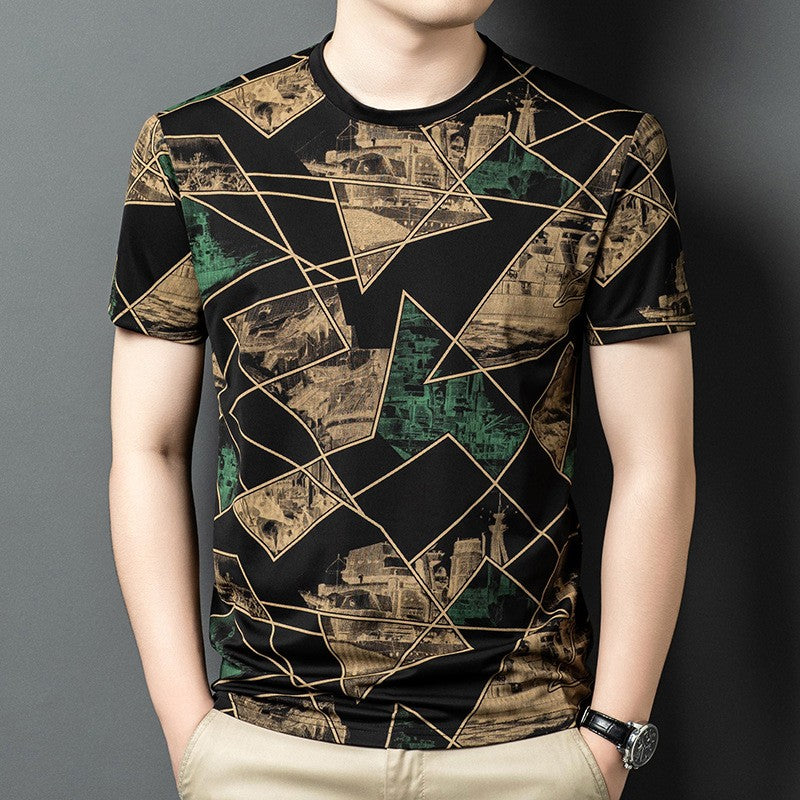 cf333-Men's summer short-sleeved T-shirt with personalized patterns