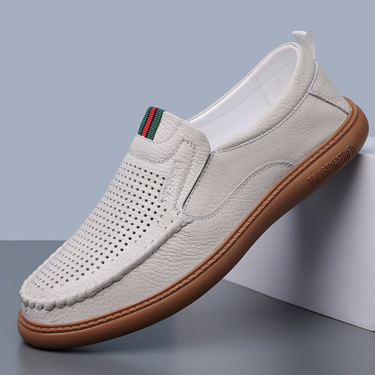 Fashionable and versatile hollow leather shoes for men(cm359)